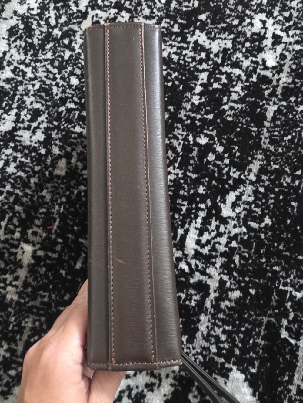 DAKS London Brown Leather Clutch Bag - Picture 3 of 8